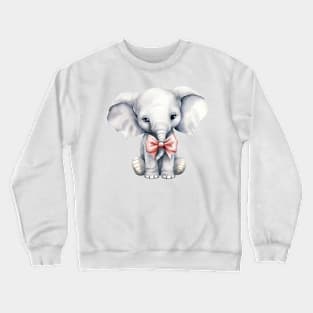 African Elephant Wearing Bow Crewneck Sweatshirt